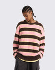 BONELESS Knitted Striped Loose-Fit Crewneck Pullover Sweater