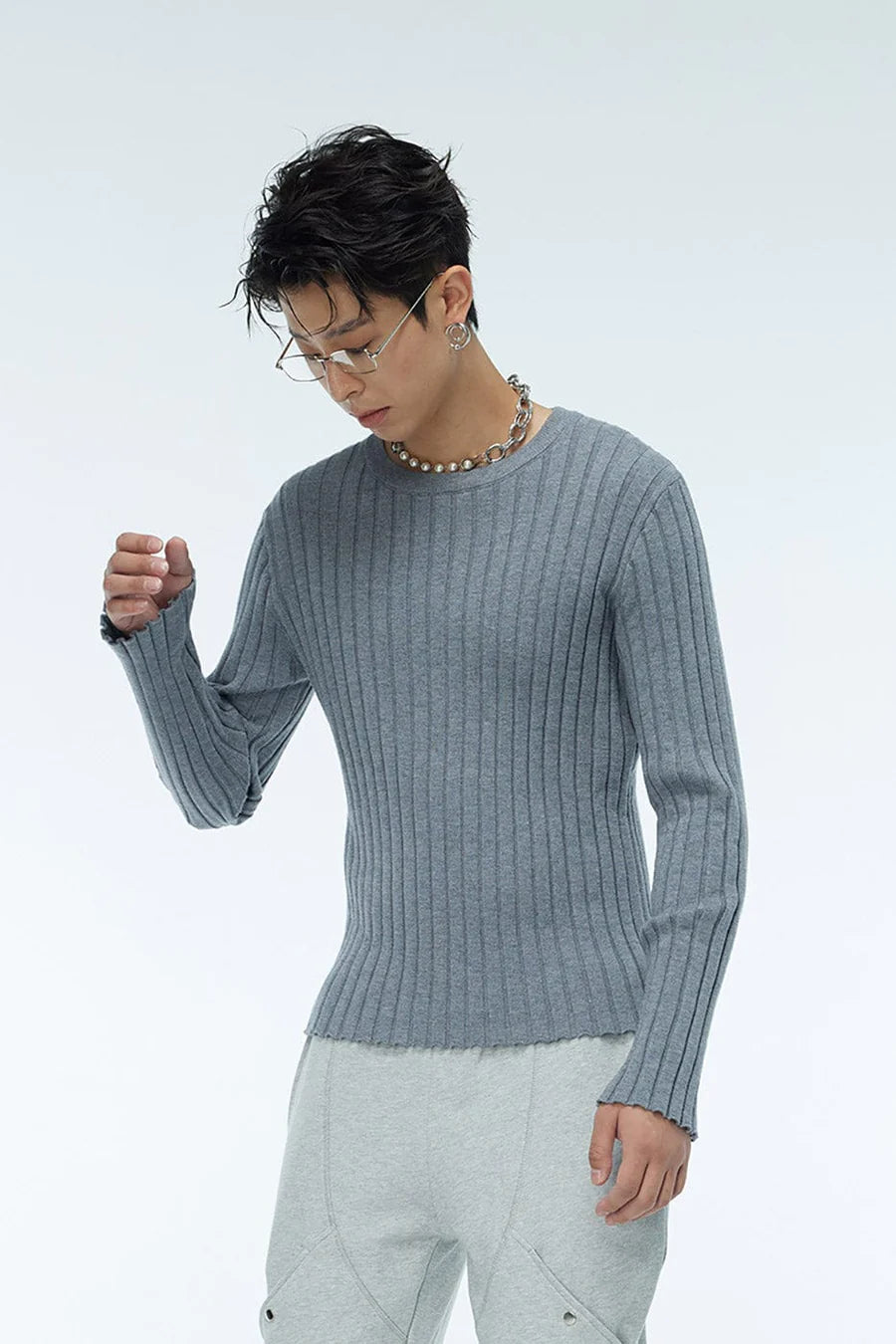 WHISTLEHUNTER Striped Logo Tag Slim-fit Sweater