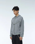 WHISTLEHUNTER Cross Zipper Knitted Zip-Up Hoodie