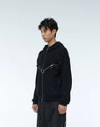 WHISTLEHUNTER Cross Zipper Knitted Zip-Up Hoodie