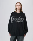 Boneless Noir Script Fuzz Sweater