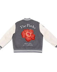 Vandy The Pink Grey Rafflesia Varsity Jacket