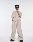 Whistlehunter 23SS Draped SilhouetteI Straight Pants